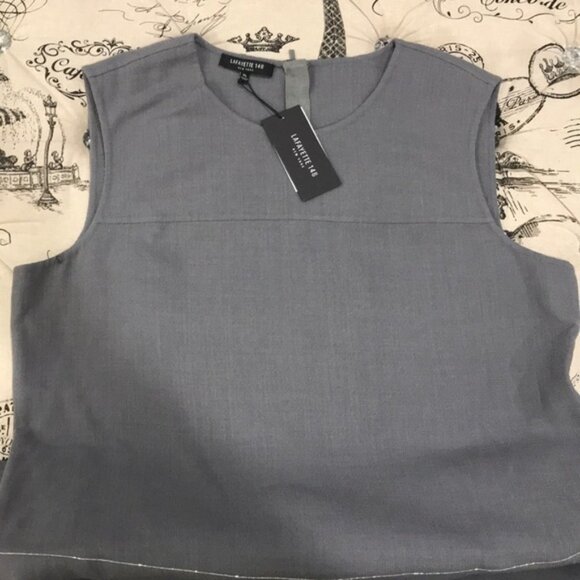 Lafayette 148 New YorkColby Sleeveless Wool Crepe Shift Dress - Picture 4 of 8